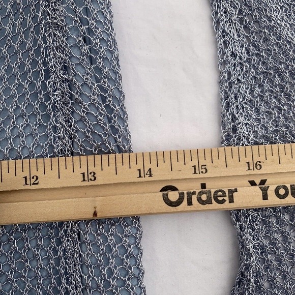 Revolve We are Kindred Delilah Dress Blue Size 0 Metallic Mesh Crochet Party - Picture 12 of 13